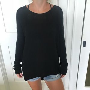 Black backless sweater